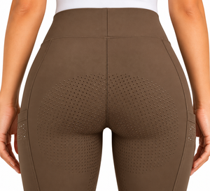 Damen-Reithose mit hoher Taille und Silikon-Grip-Sitz, Stretch-Passform, bequeme Reitleggings - Product Image 3