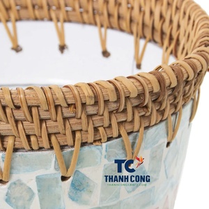 หม้อไข่มุกห่อหวายทำด้วยมือขายดี: หรูหราอย่างยั่งยืนสำหรับผู้รักความเขียวขจีและผู้ที่ชื่นชอบการออกแบบตกแต่งภายใน - Product Image 3