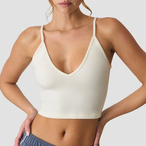 Top Deportivo Corto para Mujer, Diseño Nuevo, Personalizado, Cuello en V Profundo, Ropa de Gimnasio, Ajuste Ceñido, Compresión, Secado Rápido, Transpirable - Product Image 1