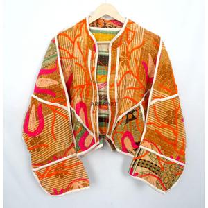 Indian Handmade Cotton kantha <b>Jacket</b> Jaipuri Vintage traditional wear Kantha <b>Jacket</b> full sleeves Indian Handmade Kantha <b>jacket</b> - Product Image 1