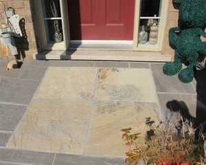 Losas de Pavimento de Arenisca Fósil Color Menta GROCON |   Piedra Natural India para Patio, Jardín y Paisajismo Exterior |   Calibrado y Cortado a Mano - Product Image 4