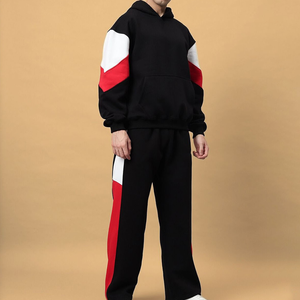 Custom Unisex Sweatsuits Sweatpants and Hoodie Set Jogger Plain Oversized Windbreaker Fleece 500 Gsm Baggy Tracksuits for Men - Product Image 1