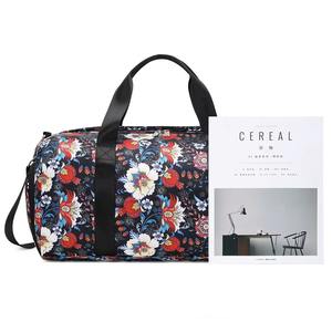 Wholesale Large Capacity Travel Luggage Duffle <b>Bag</b> Gym Sublimation Digital Printing Duffle <b>Bag</b> Floral pink Duffle <b>Bag</b> - Product Image 4