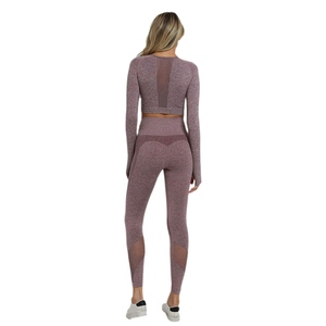 Ropa Deportiva y Activa para Mujer, Conjunto de Yoga de 2 Piezas, Transpirable y Ligero, Top de Manga Larga y Leggings - Product Image 2