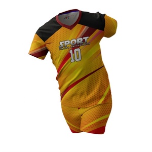 Kits d'uniformes de volley-ball unisexes de qualité supérieure nom d'équipe personnalisé forfaits d'équipe avant pour femmes ensemble Style 100% Polyester - Product Image 4