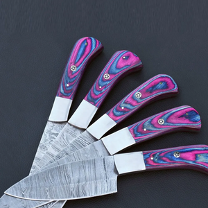 LEGACY BLADES Juego de Cuchillos de Cocina Premium de 5 Piezas, Ambidiestros, Sostenibles, de Acero de Damasco, con Mangos de Madera para Uso Profesional - Product Image 6