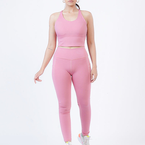 Nuevo conjunto de yoga elegante, nuevo estilo, diseños recientes con logotipo personalizable, conjunto de yoga para entrenamiento, muy solicitado, de alta tendencia, ligero. - Product Image 5