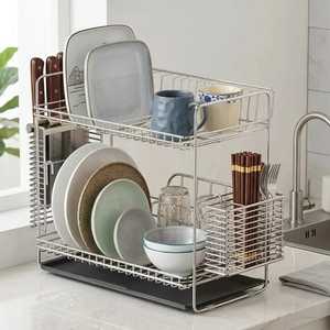 Black Metal Plate <b>Rack</b> Kitchen Cabinet Organizer U-Shaped Vertical Dish Storage Stand for Dinnerware Pantry Countertop Holder - Product Image 1