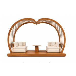 Gazebo de Madera de Teca de Lujo para Exteriores con Cama, para Hotel, Resort, Villa, Jardín, Piscina, Muebles Comerciales para Hostelería - Product Image 5