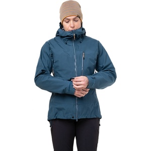 Chaqueta impermeable con capucha para mujer, color verde azulado, con cremallera, de alto rendimiento, personalizada. - Product Image 5
