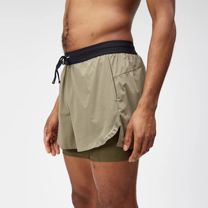Custom Casual Solid Color Cotton Shorts <b>Mid</b> Waist Drawstring Closure Breathable Anti-Wrinkle Short Length Woven Fabric Wear Men - Product Image 4