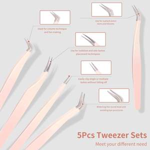 Pinzas de Acero Inoxidable Clásicas de Alta Calidad para Extensiones de Pestañas, Punta Puntiaguda, Instrumento de Belleza para Maquillaje - Product Image 2