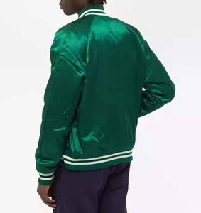 Wholesale Breathable Solid Fashion Long Sleeve Printed Satin <b>Varsity</b> <b>Jacket</b> Men's Quick Dry Fitness Clothing - Product Image 4