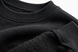Men's Plain <b>Black</b> <b>Crew</b> <b>Neck</b> <b>Sweatshirt</b> Casual Solid Knitted Pullover Long Sleeve Top - Product Image 6