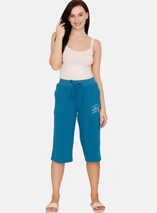 Shorts Bermuda de Punto Azules para Mujer con Bordado, Cintura con Cordón Ajustable, Corte Regular, Cintura Media, 100% Algodón Transpirable - Product Image 6