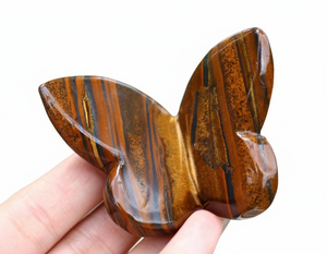 Vente en gros d'ailes de papillon en œil de tigre naturel, sculpture en cristal, pierre énergétique, spécimen minéral de guérison, décoration pour la maison et le bureau - Product Image 2