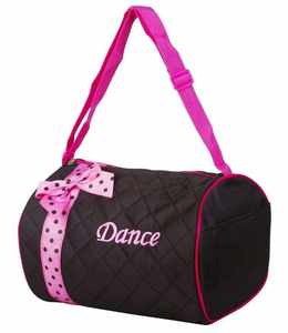 Sac de sport matelassé violet à paillettes avec logo de cheerleading sur le devant, fermeture éclair, pour équipement d'équipe de danse pour enfants, conception personnalisée, vente en gros pour cheerleading - Product Image 1