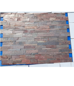 Panneaux en ardoise rouge multicolores, revêtement mural en pierre naturelle pour la maison, l'hôtel, le bureau, murs intérieurs décoratifs, finition polie - Product Image 4