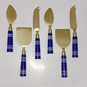 Couteaux à fromage FAIZA CRAFT en bois et acier avec manche en bois et extrémité en résine, spatule à tartiner, résistants au lave-vaisselle et au four - Product Image 4