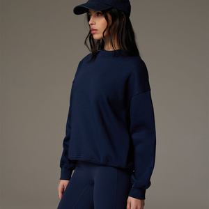 Top Trending Wholesale Custom Logo Women's Embroidered Sweatshirt Ribbed Neckline Cuffs & Hem Women's <b>Workout</b> <b>Hoodie</b> Sweatshirts - Product Image 3