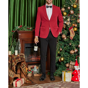 Blazer de Negocios Personalizable para Hombre, Corte Entallado, Doble Botonadura, Tela de Velour de Spandex/Nylon/Poliéster, Tallas Grandes, Ropa Formal Personalizada - Product Image 3