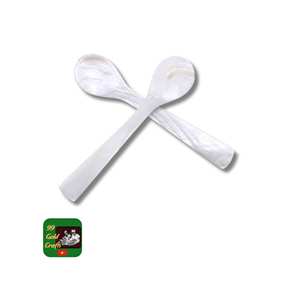 Cuillère et fourchette tendance en nacre, fabriquées au Vietnam, pour un service d'apéritifs coloré en café et une décoration de table élégante - Product Image 3