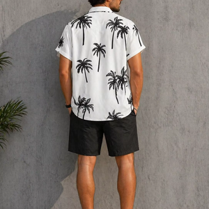 Men's Casual Beech Wear Summer Shirt 300 Grams Breathable Quick Dry Eco-Friendly Short Sleeve Floral Print Design 100% Polyester - Product Image 2