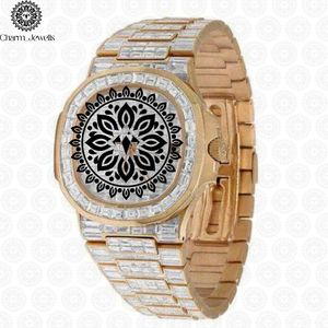 Montre de luxe Charm Jewells en acier inoxydable, cadran analogique, bracelet diamant, unisexe, mouvement mécanique, 40 mm, 10 bars - Product Image 4