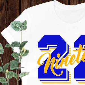 Custom Nineteen 22 Big Number T-<b>Shirt</b> <b>White</b> <b>Women</b> 1922 Graphic Printed <b>Short</b> <b>Sleeve</b> Crew Neck Cotton Casual Fashion Sorority Tee - Product Image 5