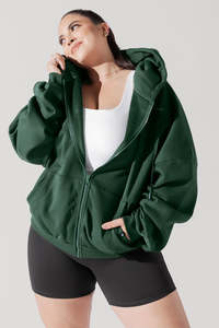 Sweat-shirt à capuche surdimensionné pour femme, fermeture éclair intégrale, veste décontractée streetwear, vêtements OEM ODM - Product Image 5