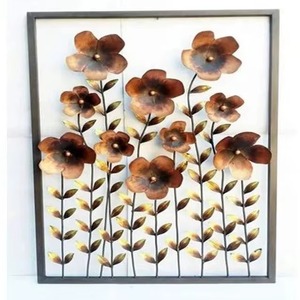 Hermosa Decoración Metálica Moderna con Diseño Floral de Hojas para Colgar en Interiores del Hogar, Arte de Hierro/Acero Inoxidable, Decoración de Pared con Hojas, Kraft World - Product Image 2