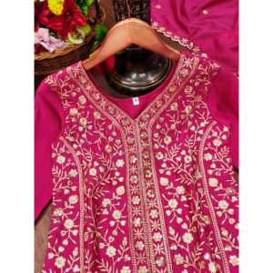 Conjunto de traje de fiesta de diseñador para mujer, trabajo bordado con secuencia - Product Image 3