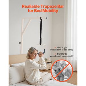 Barra Trapezoidale Regolabile in Altezza per Letto, Capacità di Carico 350 LBS e 2 Ruote - Product Image 3