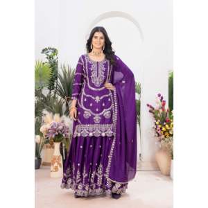 Women's Beautiful <b>Top</b> Plazzo and Fancy Dupatta Set for Parties - Product Image 2