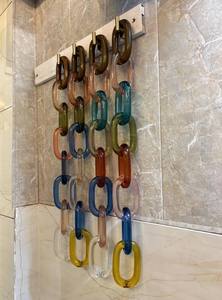 Escultura de Pared de Eslabones de Cadena de Resina Irregular Colorida, Decoración Artística para el Hogar, Arte Indio Exótico Hecho a Mano con Técnica de Fundición - Product Image 3