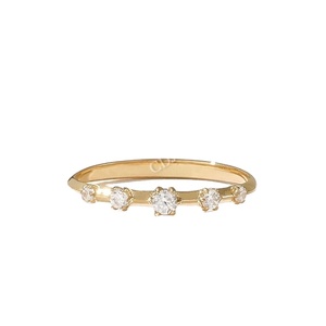 Anillo de Bodas Minimalista Vintage con Diamantes para Mujer, 0.25ctw, Corte Brillante Redondo, Engaste de Puntas, Oro Sólido de 18K, Joyería Fina - Product Image 1