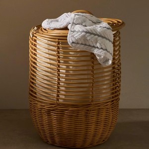 Tall Wicker Rattan Laundry <b>Hamper</b> With Cover Home Organization <b>Basket</b> <b>Hamper</b> Rustic Style - Product Image 1
