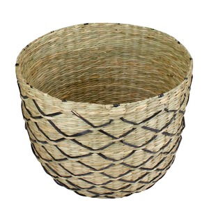 Natural Brown and Black Woven Lattice Seagrass <b>Basket</b> Handmade <b>Storage</b> <b>Basket</b> Wholesale eco-friendly Made in Vietnam - Product Image 5
