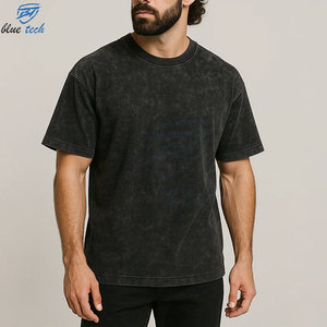 Men Acid <b>Wash</b> T Shirt Oversized Vintage Washed Cotton Streetwear Custom Logo Heavyweight Blank Tee Manufacturer - Product Image 6