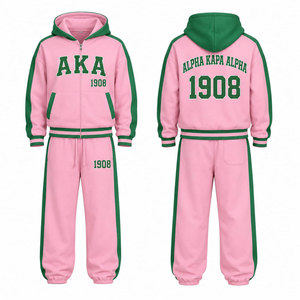 Alpha Kapa Alpha <b>Pink</b> Tracksuit Set Hoodie Joggers Full Sleeve Casual Matching Outfit Letter Design 1908 - Product Image 4