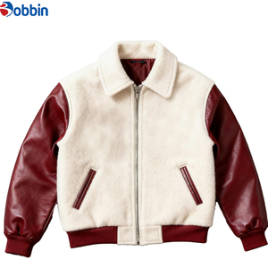 Chaqueta de Béisbol de Invierno Estilo Urbano para Hombre, Chaqueta Varsity con Bordado, Mangas de Cuero PU, Chaqueta Varsity Personalizada de Alta Calidad - Product Image 1