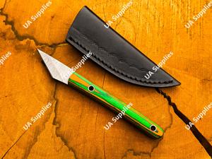 มีดพับเหล็กดามัสกัสพรีเมียม ขนาดเล็ก ใบมีดคมกริบ คุณภาพสูง สไตล์คิริดาชิ ด้ามไม้ OEM ถูกกฎหมาย พกพาสะดวก EDC - Product Image 3