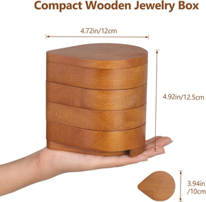 Caja Organizadora de Joyas de Madera, Caja de Almacenamiento de Madera Hecha a Mano para Joyas, Anillos, Aretes, Collares y Accesorios - Product Image 4