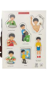 Jouets éducatifs en bois pour enfants, puzzle multicolores, kit de jeux de puzzle pour la maternelle, jeu d'apprentissage préscolaire, plateau de propreté - Product Image 3