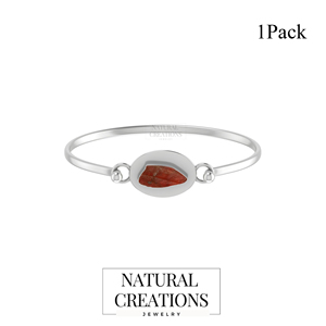 925 Sterling Silver High Finish Luxury Twister <b>Bracelet</b> <b>Garnet</b> Gemstone Rough Shape Natural Bezel Setting Trendy Party Gift - Product Image 1