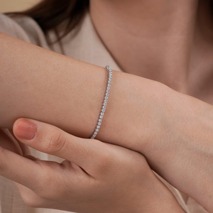 Pulsera de Diamantes de Laboratorio de Primera Calidad, Corte Brillante Redondo, Diamantes Certificados E-F VVS2, Joyería Clásica y Elegante para Mujer - Product Image 4