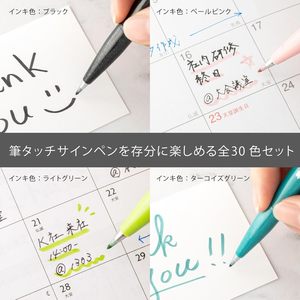 Ensemble de stylos pinceaux Pentel, trente couleurs, pointe de pinceau souple, encre à base d'eau, dessin, lettrage, calligraphie, journal, fournitures artistiques, Japon - Product Image 3