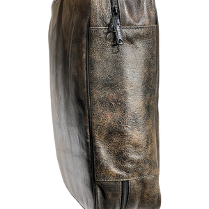 Genuine <b>Leather</b> <b>Backpack</b> Vertical Rectangular Cowhide Distressed Brown <b>Mens</b> Daily Carry Bag - Product Image 5