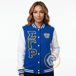 Veste universitaire personnalisée en laine brodée Sigma Gamma Rho, respirante, 100 % imperméable pour l'hiver - Product Image 4