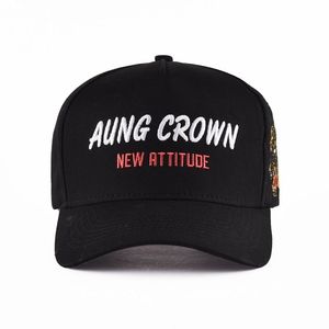 Casquette de baseball noire Aung Crown à 6 panneaux, broderie tigre, unisexe, style sportif, lettres, décontractée, casquette de papa - Product Image 5